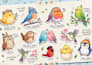 design cute bird stickers with captions